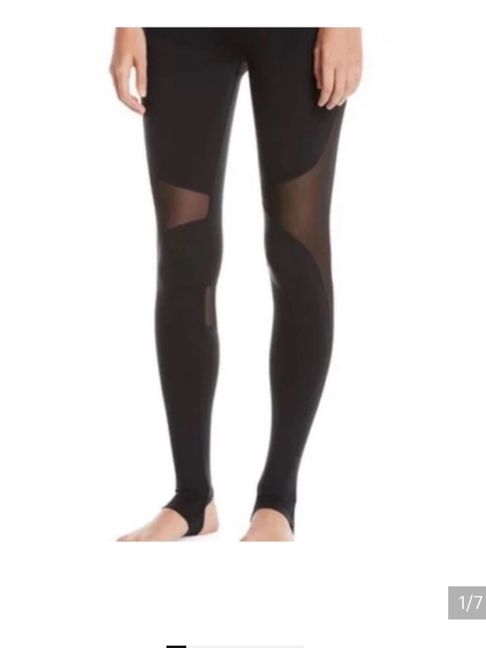 Alo Yoga Mesh Pannel Stirrup Leggings In Black Size SMALL